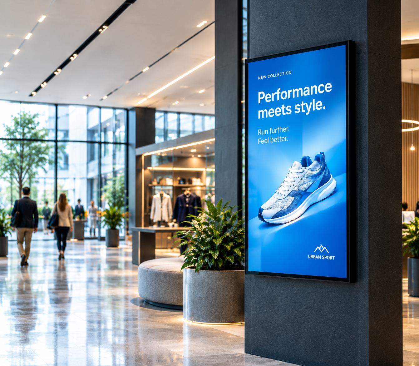 Ambiente moderno con schermo digital signage